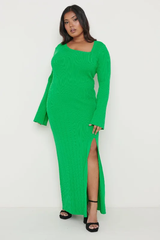 emmie-cut-out-knit-midaxi-dress-green