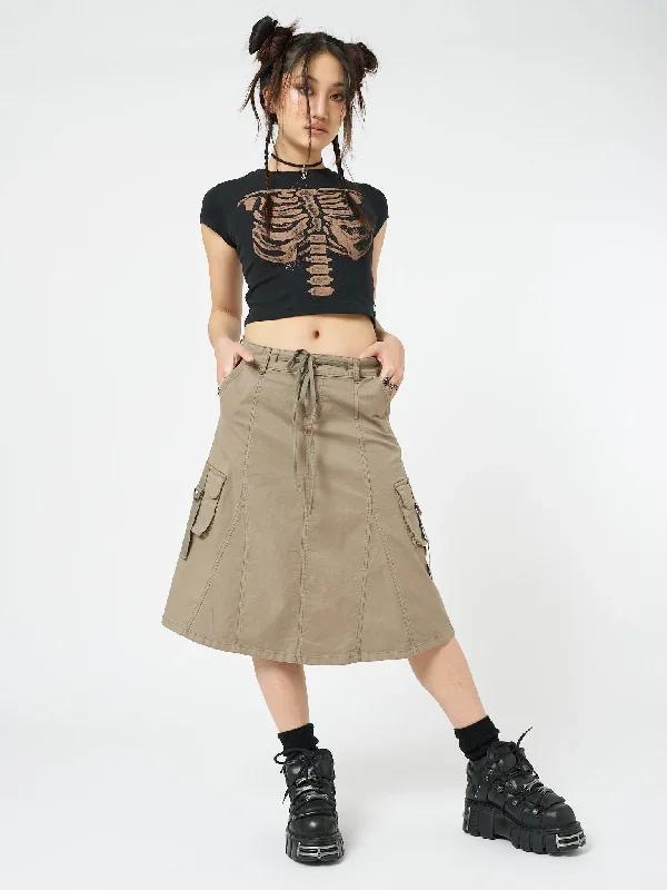 fae-brown-cargo-midi-skirt