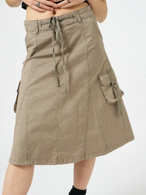 fae-brown-cargo-midi-skirt