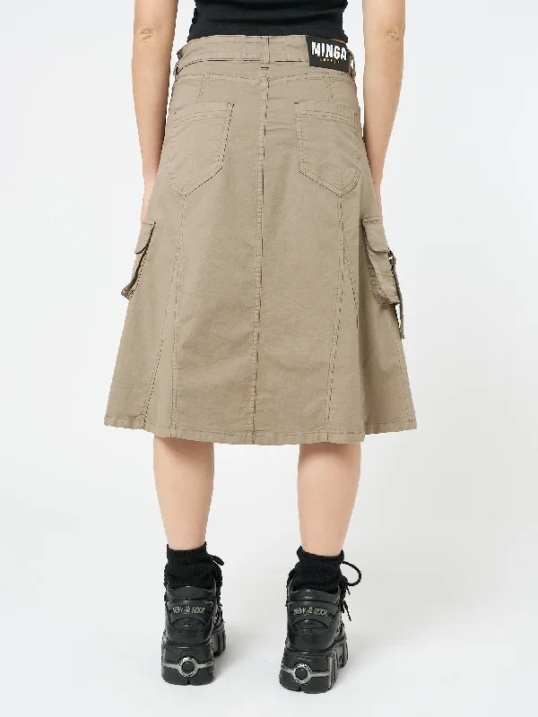 fae-brown-cargo-midi-skirt