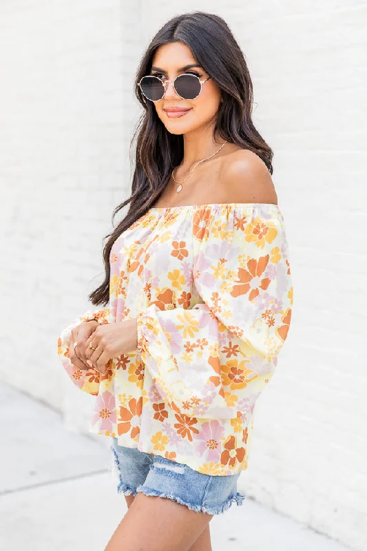 find-my-way-yellow-multi-floral-off-the-shoulder-blouse