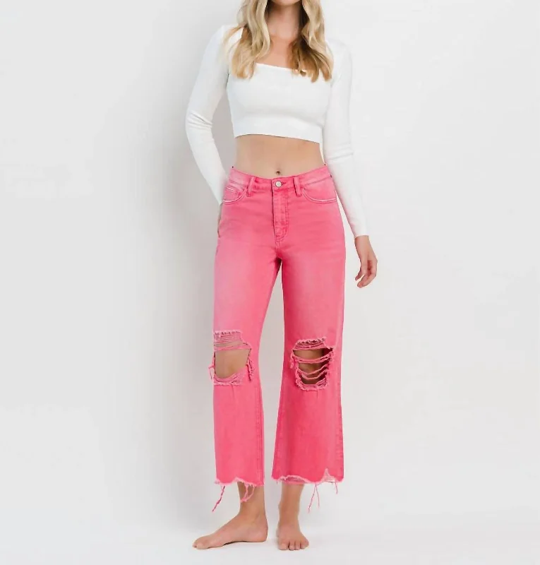 Flares Jeans In Hot Pink