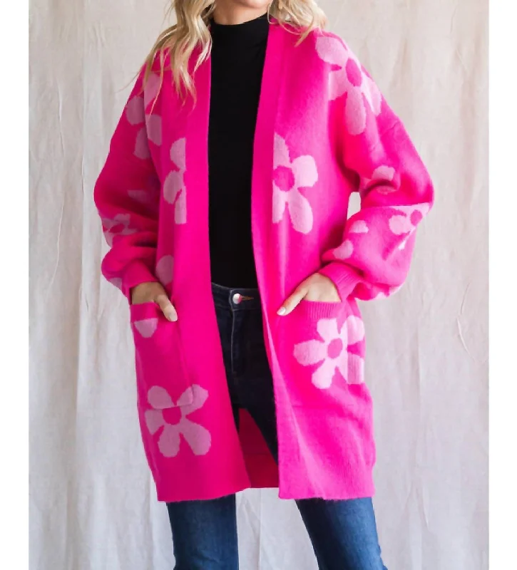 flower-print-knit-cardigan-in-pink