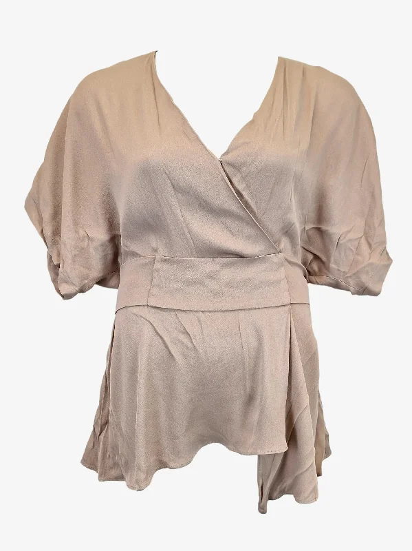 Ginger & Smart Elegant V Neck Wrap Top Size 14