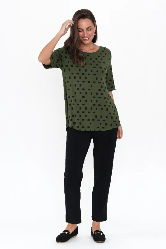 green-geo-half-sleeve-micro-modal-top