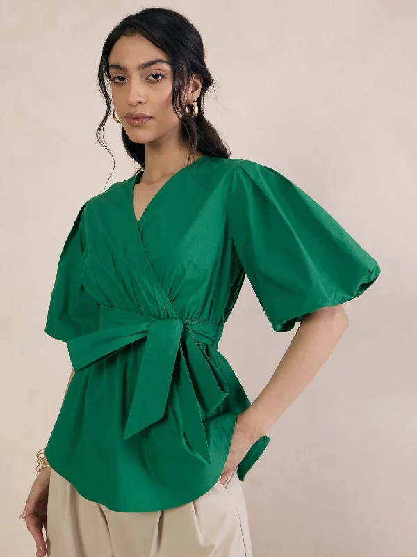 green-poplin-wrap-top-ff-5288a