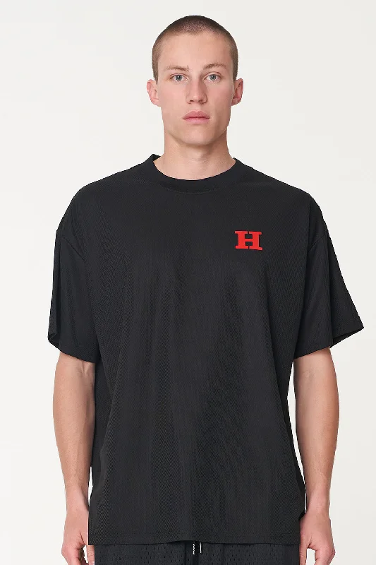 Huffer Mens 3 Baller Swish Tee Black