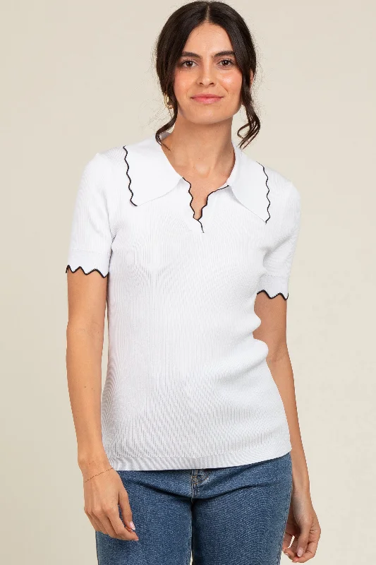 ivory-ribbed-scallop-trim-split-v-neck-short-sleeve-maternity-top