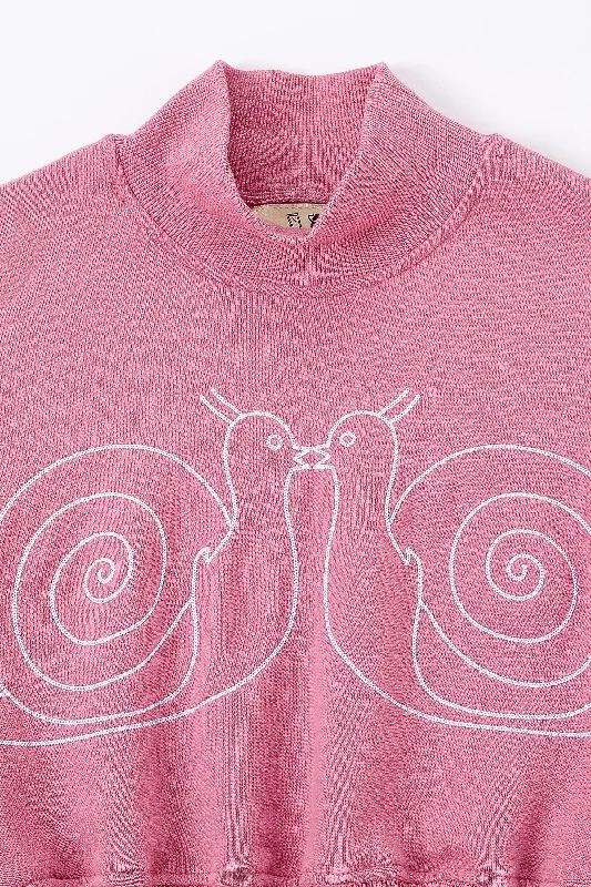 kissing-snails-pink-turtleneck-sweatshirt