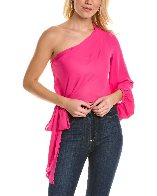 Krisa One-Shoulder Tie Top