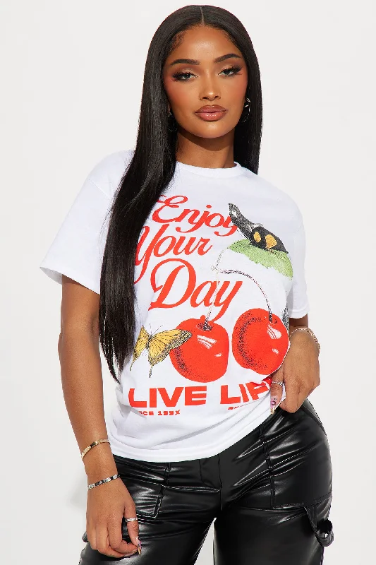 Live Life Graphic Tshirt - White