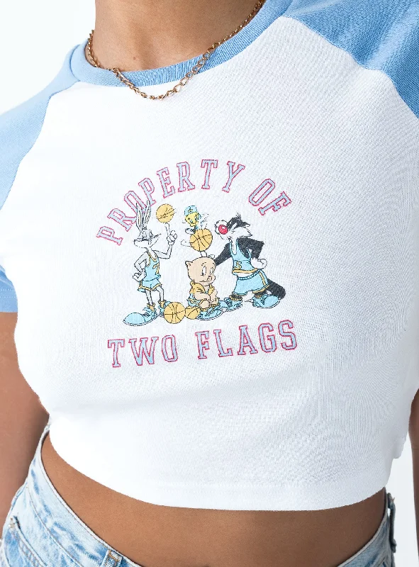 looney-tunes-two-flags-cropped-tee-white-blue