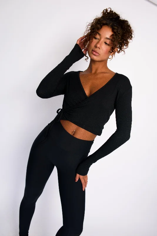 Margot Wrap Top - Black