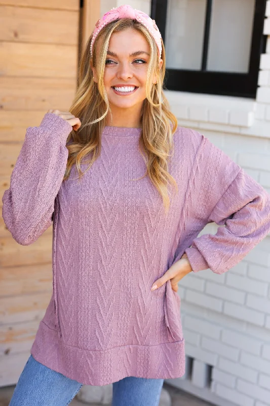 mauve-jacquard-cable-knit-pullover-top