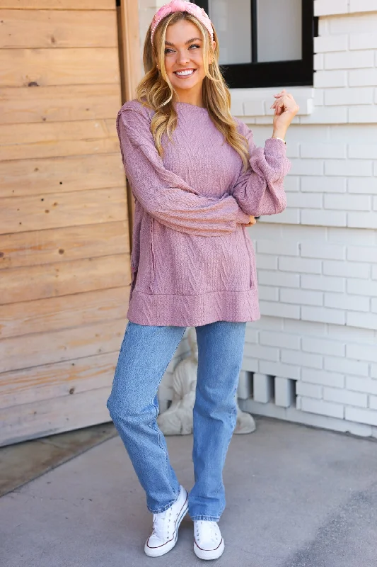 mauve-jacquard-cable-knit-pullover-top