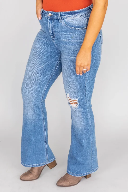 medium-wash-flare-jeans