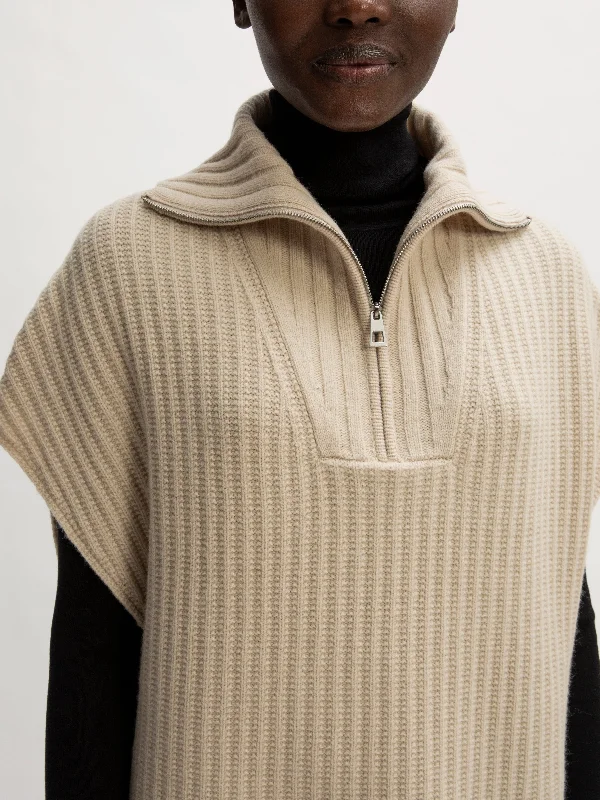 merino-rib-zip-poncho-cream