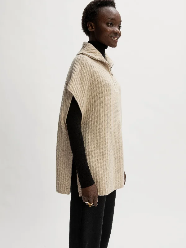 merino-rib-zip-poncho-cream