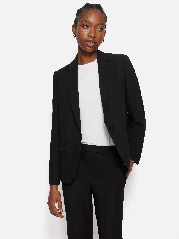 Modern Crepe Brook Blazer | Black