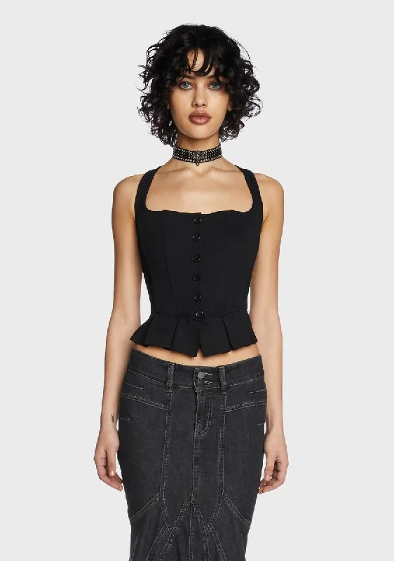 My Wish For You Bustier Top- Black