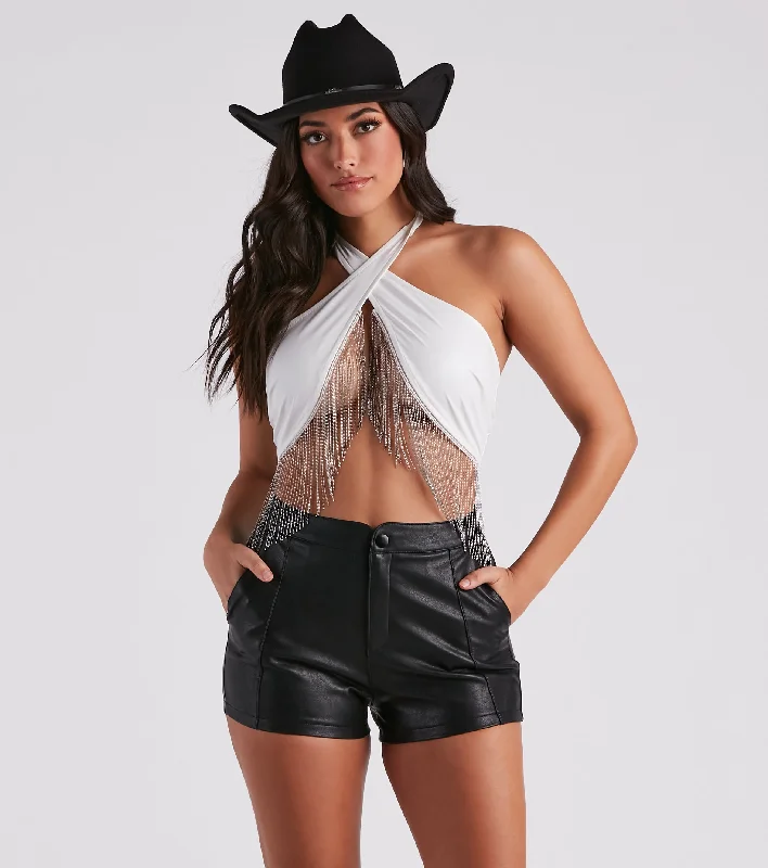 Not That Innocent Halter Wrap Top