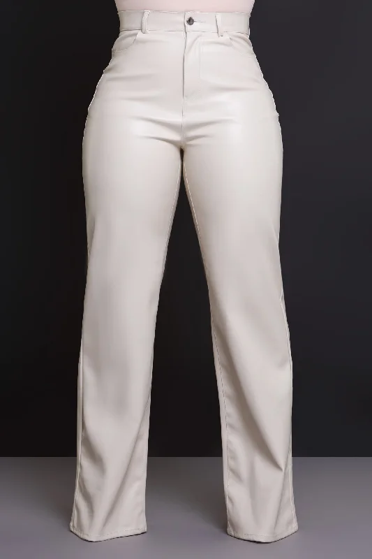 offline-faux-leather-bootcut-pants-cream