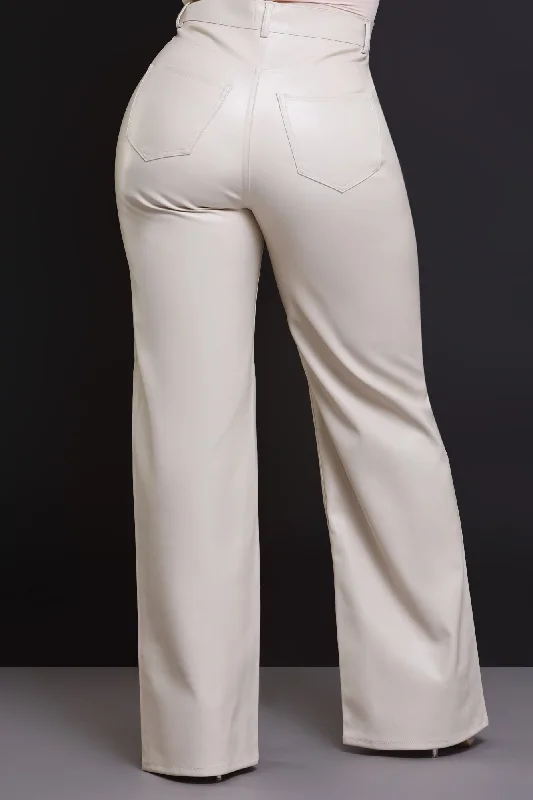 offline-faux-leather-bootcut-pants-cream