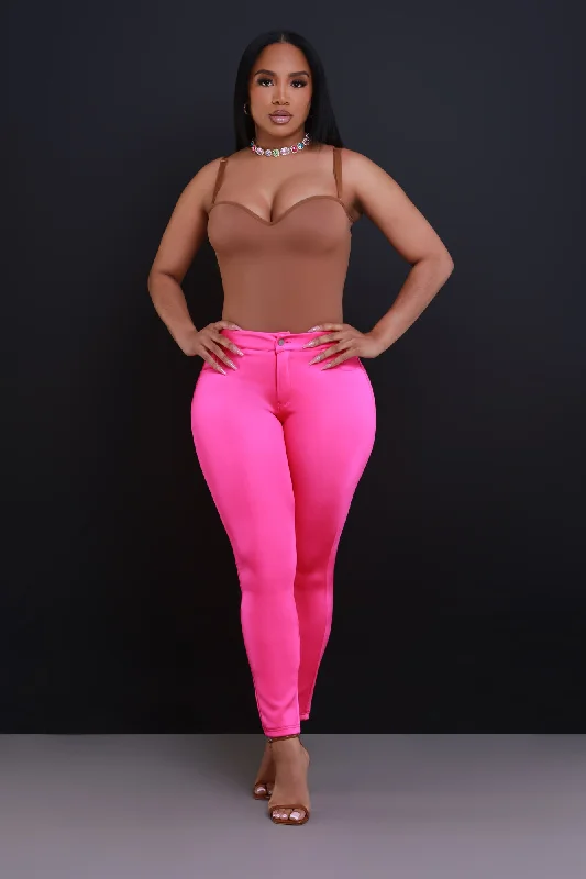 One More Chance High Rise Pants - Pink