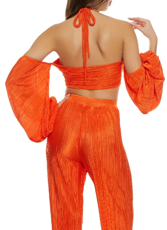 orange-plisse-rhinestone-detail-puff-sleeve-top-1413058753569