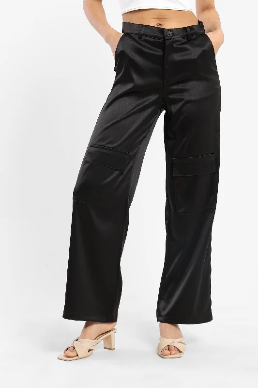 Pants - Satin - Cargo Pockets