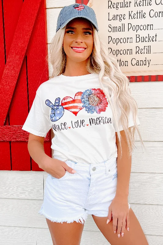 peace-love-merica-graphic-t-shirt-white-print-on-demand