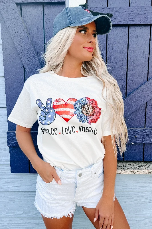 peace-love-merica-graphic-t-shirt-white-print-on-demand