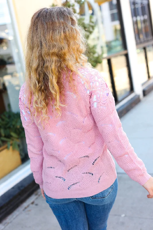 pink-pointelle-lace-shoulder-knit-sweater