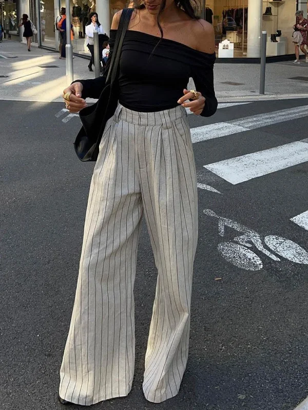 pinstripe-zippered-wide-leg-pants