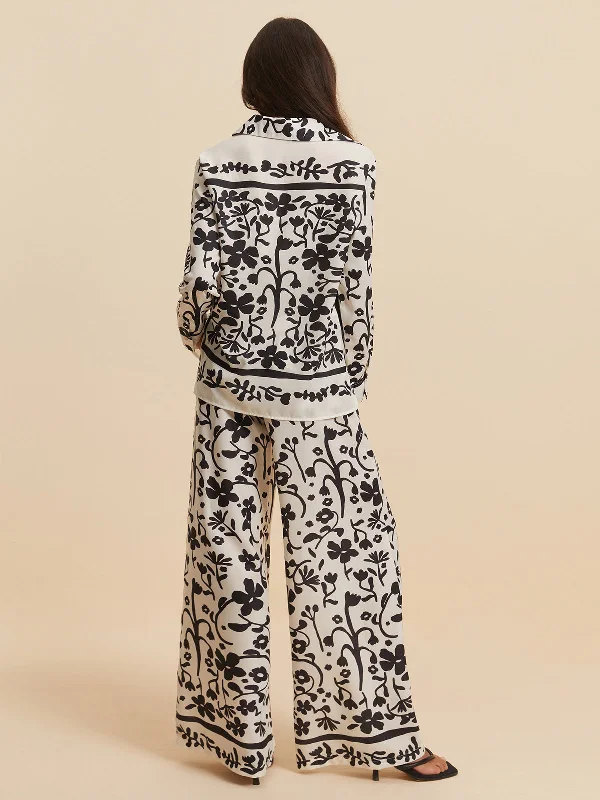 print-drawstring-wide-leg-pants-set