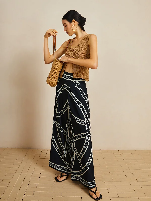 Print Wide Leg Pants