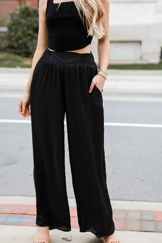 FINAL SALE - Rare Charm Satin Wide Leg Pants