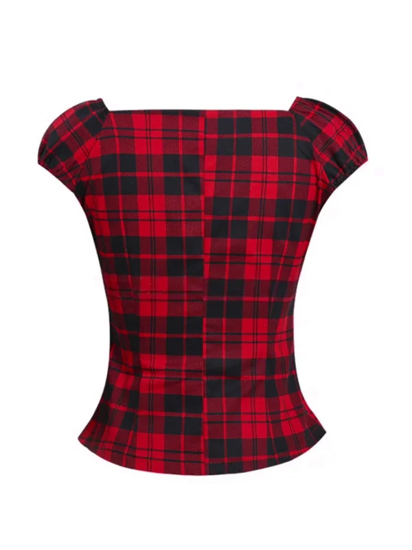 red-1950s-square-neck-plaid-top