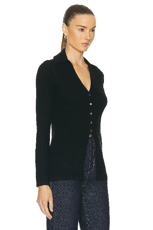 rib-button-cardigan