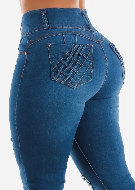 ripped-levanta-cola-skinny-jeans-med-blue-w-braided-pockets-sh332indigo