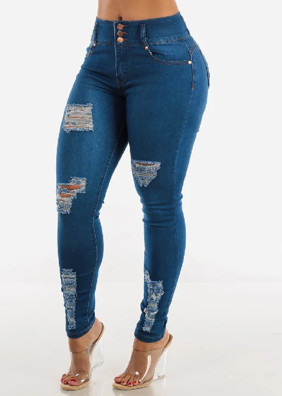 ripped-levanta-cola-skinny-jeans-med-blue-w-braided-pockets-sh332indigo