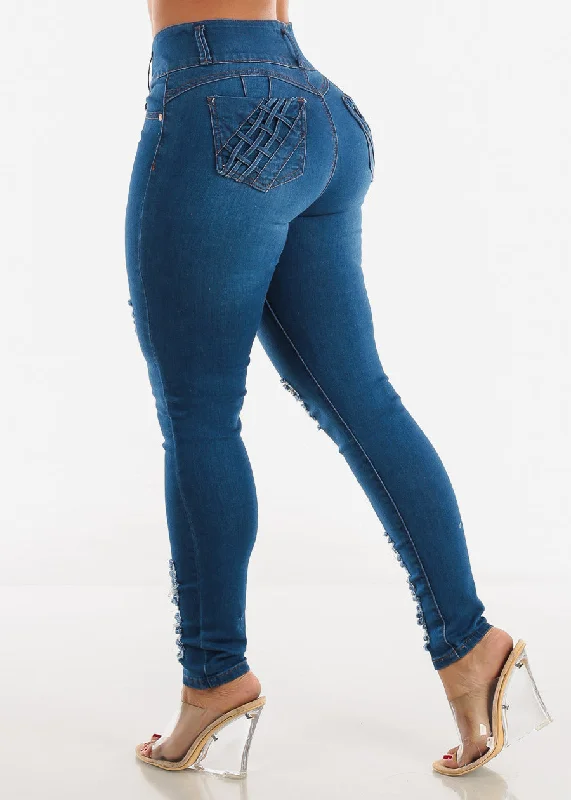 ripped-levanta-cola-skinny-jeans-med-blue-w-braided-pockets-sh332indigo