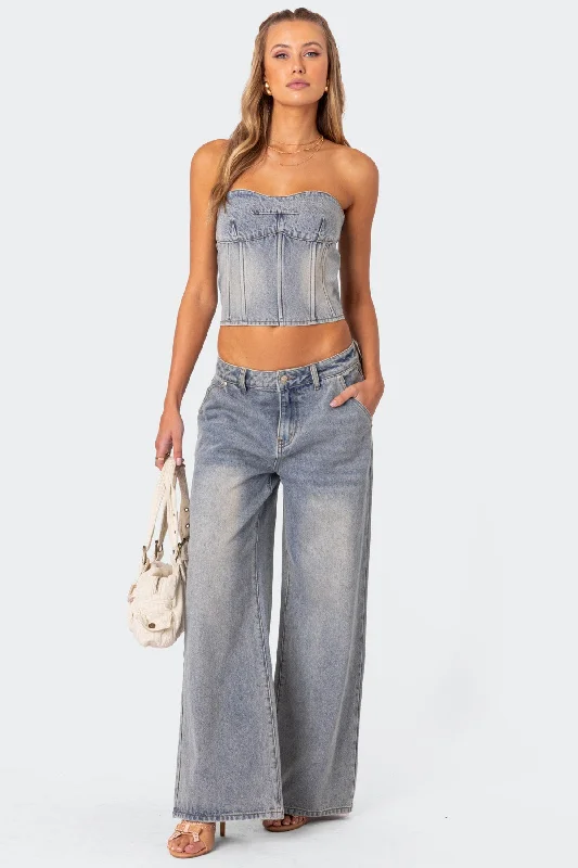 Myla Washed Wide Leg Jeans