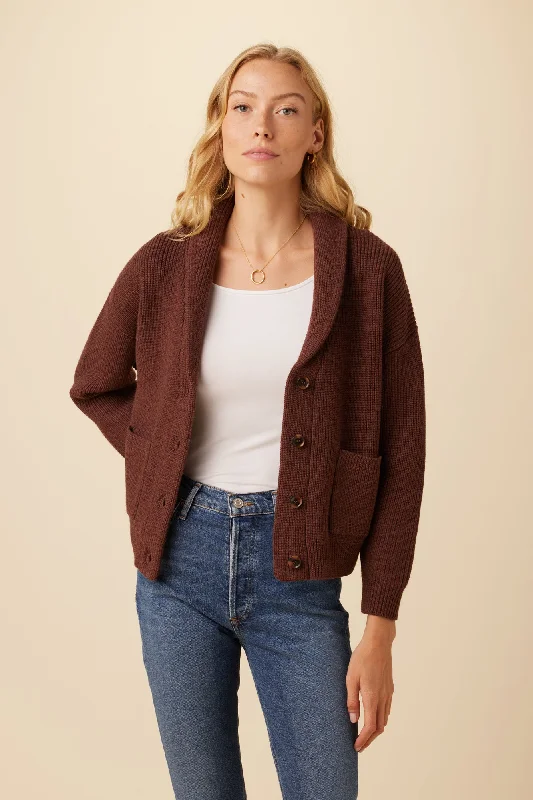 Scout Wool Cardigan - Rust