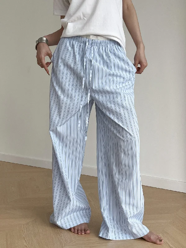 stripe-loose-double-waisted-tie-front-pants