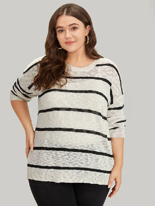 striped-drop-shoulder-lightweight-loose-pullover