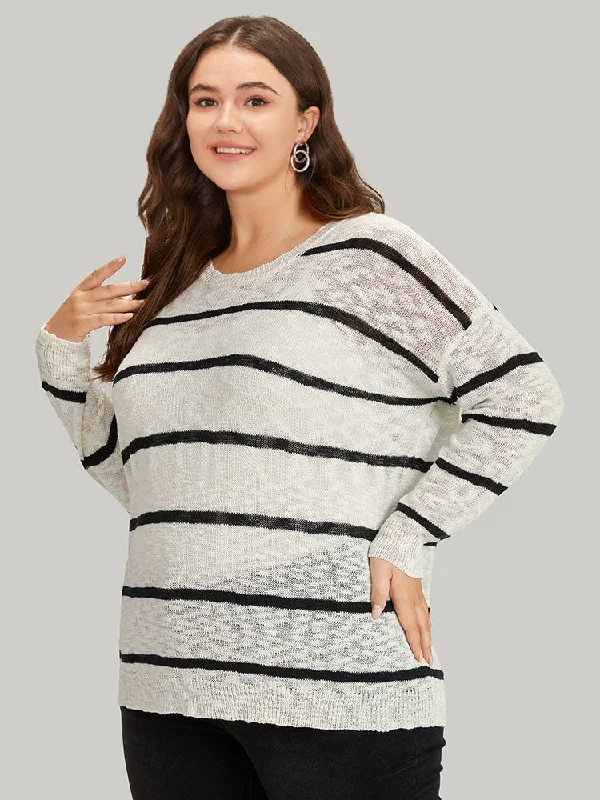 striped-drop-shoulder-lightweight-loose-pullover