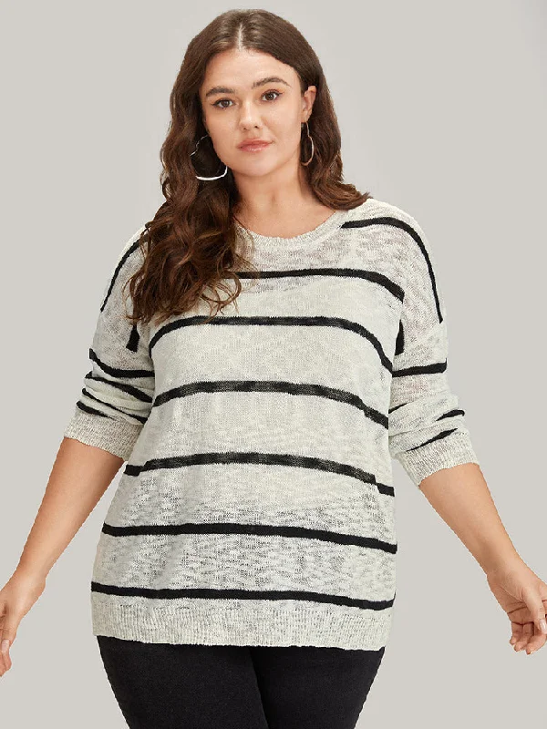 striped-drop-shoulder-lightweight-loose-pullover