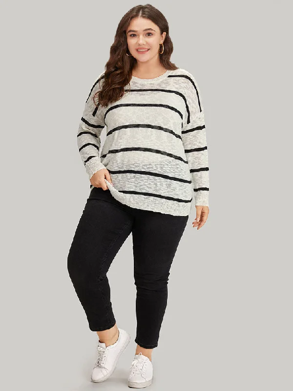 striped-drop-shoulder-lightweight-loose-pullover