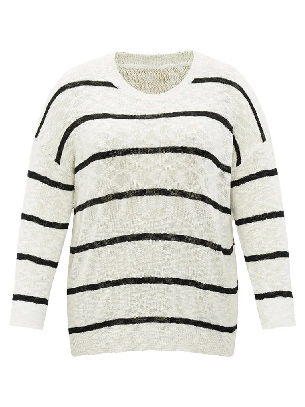 striped-drop-shoulder-lightweight-loose-pullover